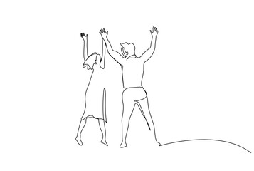 couple in love dating love line art design