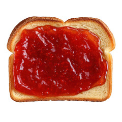 toasted bread with jam on a Transparent Background, Generative AI.