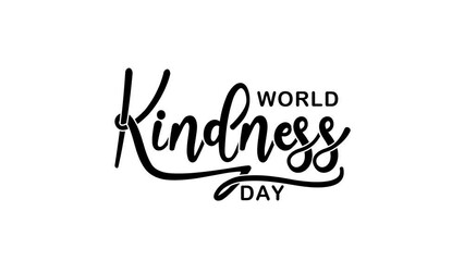 World Kindness Day Text Animation. Great for Kindness Day Celebrations, lettering with alpha or transparent background, for banner, social media feed wallpaper stories