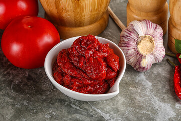 Natural organic red tomato paste