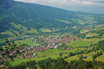 Fototapeta na wymiar A panorama of Bad Hindelang, Bavaria, Germany