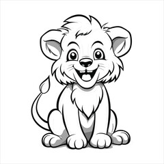 cute baby lion vector