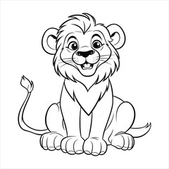 cute baby lion vector