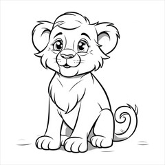 cute baby lion vector