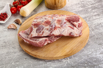 Raw pork ribs for barbecue