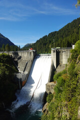 The dam at Kartell power plant, Verwall lake, Austria