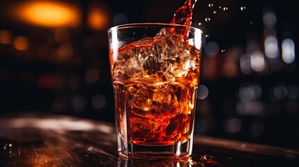 glass of whiskey on a bar generated by AI tool 