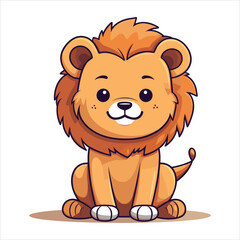 cute baby lion vector