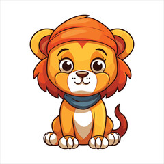 cute baby lion vector