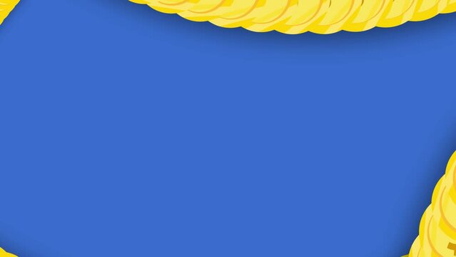 abstract background yellow texture snake smooth moving isolated on blue background