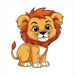 cute baby lion vector