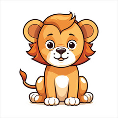 cute baby lion vector