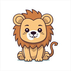 cute baby lion vector