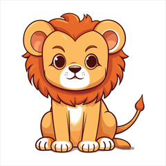 cute baby lion vector