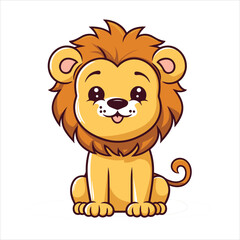 cute baby lion vector