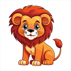 cute baby lion vector