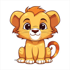 cute baby lion vector