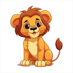 cute baby lion vector