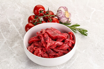 Raw beef meat for cooking