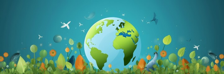 Earth Day Background Banner and World Environment day concept. Generative AI