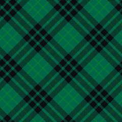 Tartan seamless pattern, green and black can be used in fashion decoration design. Bedding, curtains, tablecloths