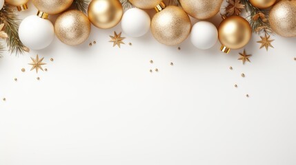 Fototapeta premium Christmas and New Year holiday background with festive decorative