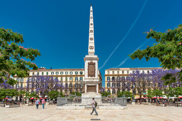 Picasso Square, Plaza de la Merced, Malaga Spain - obrazy, fototapety, plakaty