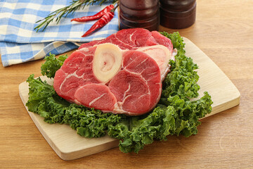 Raw ossobuco beef meat for cooking