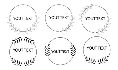 Set of black laurels branches. Flower ornament dividers collection. Vintage laurel wreaths. Vector laurel leaves decorative elements., swirls, award, icon. Vector illustration.