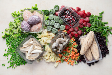 Various of frozen products.