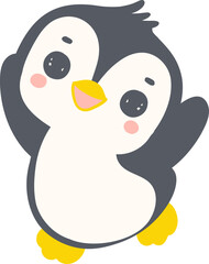 Baby Penguin Cartoon Animal flat design