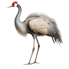 crane bird shot, isolated on transparent background cutout