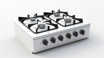 
Gas stove with white background.