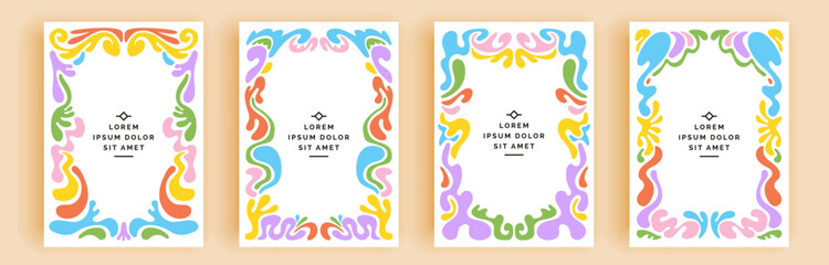 Modern abstract covers set, minimal covers design. Colorful geometric background, vector illustration.