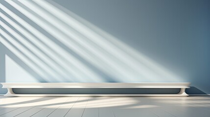 Fototapeta premium Overlay effect for photo and mockups. Organic drop diagonal shadow and rays of light from window on a white wall. Shadows for natural light effects. Background with shadow. Generative AI