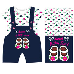  sweet baby girls with flower shoes with t shirt jumper suit 