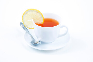 A cup of tea with lemon
