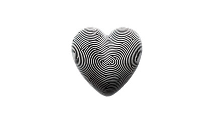fingerprint heart isolated on white background - obrazy, fototapety, plakaty