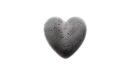 fingerprint heart isolated on white background
