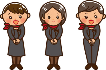 客室乗務員のイラスト
