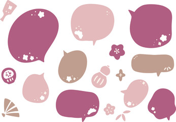 お正月モチーフのふきだしセット