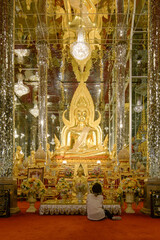 Golden Buddha image in the temple, Wat Tha Sung, Thailand