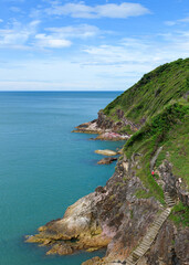 Fototapeta na wymiar Cliffs, rocks that jut into the sea, Thailand,