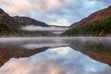 Tranquil Morning at Glendalough Upper Lower, Wicklow National Park, Ireland 