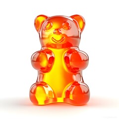 Colorful gummy bear isolated on white background