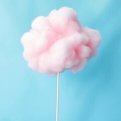 Pink Cotton Candy Miniature on blue background