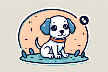 cute puppy illustration. Generative AI