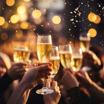 celebrating people with champane, background