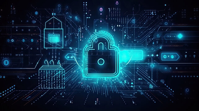 A digital image of a computer screen with the word security on it