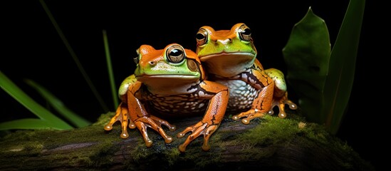 Nighttime reproduction of frogs in Malaysian Borneo